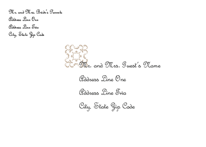 Wedding Invitation Envelope (juliet Design)