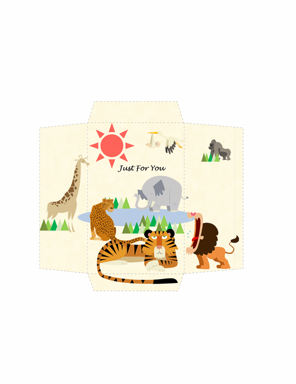 Money Envelope (safari Animals Design)