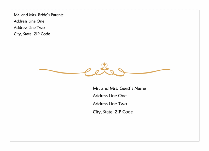 Wedding Invitation Envelope (heart Scroll Design)